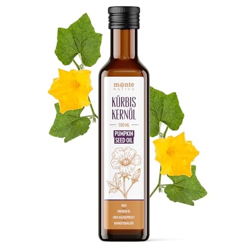 Aceite de Semilla de Calabaza Monte Nativo 500 ml – Aceite de Calabaza de Primera Prensión en Frío, Virgen y Sin Refinar – Ácidos Grasos Omega para Bienestar y Cuidado de la Piel
