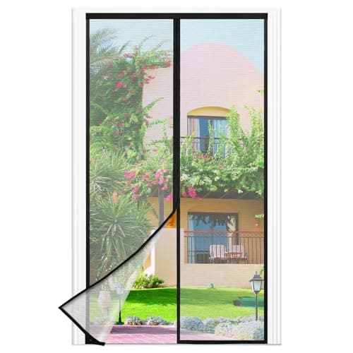 Mosquitera Puerta Magnetica - 65 x 200 CM - Negro, Mosquiteras para Puertas, Cierre Magnético de Arriba a Abajo, Automáticamente,Mantiene el Aire Fresco
