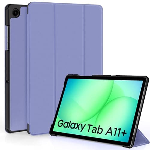 EasyAcc Funda Compatible con Samsung Galaxy Tab A11+ Plus/ A9+ 11 Pulgadas 2025 (SM-X236B/SM-X230)– Ultra Slim PU Protectora Carcasa con Función de Soporte función Atril, Morado glicina