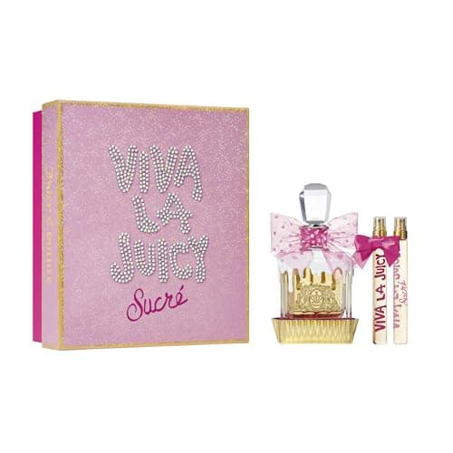 Juicy Couture - Viva La Juicy Sucré Eau de Parfum, Cofre de 3 Piezas, Fragancia Gourmand con Mandarina, Vainilla y Ambar Dulce, Perfume Mujer Irresistible de Larga Duración para la Viva Girl