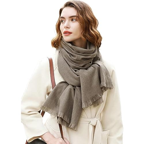 RIIQIICHY Bufandas para Mujer Invierno Chal Fiesta Bufanda Pashmina Caqui Grandes Pañuelos Foulard Fular