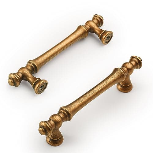 Amerdeco 6 Piezas Tiradores Cocina Tirador Armario 96mm,Aleación de Zinc, Bronce, para Puertas y Cajones, UK0017