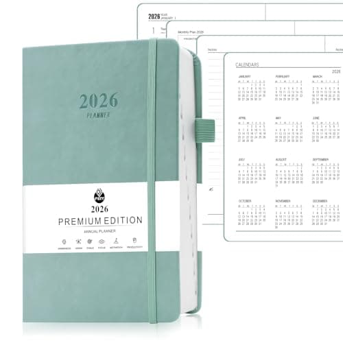 Planificador semanal 2026, tapa dura, calendario Gloryit 2026, calendario A5 (22 x 15 x 3 cm), agenda de citas 2026, calendario semanal, 1 semana y 2 páginas