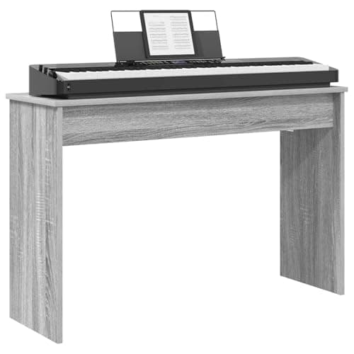 vidaXL Soporte para Teclado Gris Sonoma 100 x 32 x 64 cm, Soporte de Teclado Rectangular Moderno, Mueble Musical Duradero para Colocar Instrumentos en casa y Ayuda para la práctica