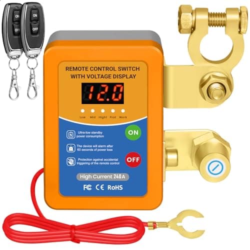 Mtchavno Desconectador de Bateria Coche 240A, Corta Corriente Bateria 12V Coche, Interruptor de Desconexión de Batería Remota con 2 Telecontrol, Interruptor de Batería para Coche Camión RV, ATV