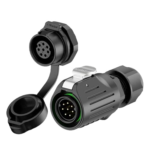 E-WeiChat EW-LP16 - Conector industrial aeronáutico IP68 PBT circular M16 2-9 polos toma roscada (8 polos)