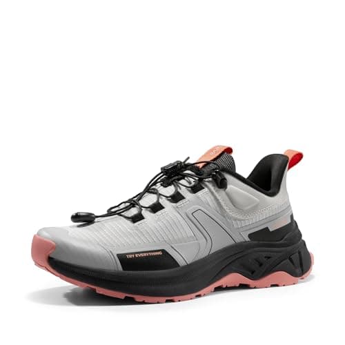 NORTIV 8 Zapatos de Senderismo Botas de Montaña Mujer Zapatillas Trekking Caza Antideslizante Ligeros al Aire Libre Transpirables Ligero,Size 36.5,Gris Rosa,SNHS239W