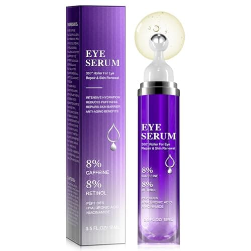 Suero para Ojos con 8% Cafeína 15ml, Péptidos para Bolsas de Ojos Ojeras Arrugas y Lineas Finas, Anti Envejecimiento, Productos Oftalmológicos, crema para los ojos