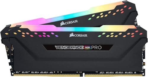 CORSAIR VENGEANCE RGB PRO DDR4 RAM 32GB (2x16GB) 3200MHz CL16-20-20-38 1.35V Intel AMD Memoria de Ordenador de Sobremesa - Negro (CMW16GX4M2C3200C16)