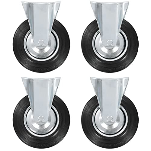 vidaXL 4X Ruedas Fijas de Transporte Manipulación de Materiales Almacén Articulos Industriales Resistentes Silenciosas Duraderas Suaves Útiles 200mm