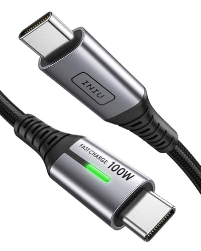 INIU Cable USB C a USB C 100W, 2m Cable USB C PD QC Carga Rapida, Cargador USB Tipo C Nylon para iPhone 17 16 Pro Max, MacBook iPad Air, Samsung S25 S24 S23 Ultra, Pixel 9 Xiaomi Switch Steam Deck PS5