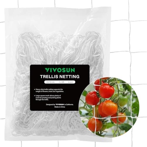 VIVOSUN Red de Enrejado para Plantas de 5 x 30 Pies, Red de Cultivo de Poliéster Resistente para Jardín con Malla Cuadrada para Plantas Trepadoras, Verduras, Frutas y Flores, 1 Paquete