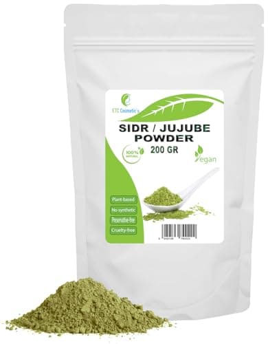 SIDR / azufaifa en polvo - SIDR (JUJUBE) - 200 Gr Un polvo de plantas limpiador natural | Apto para todo tipo de cabello, incluido cabello fino, | 100% puro y natural (200 Gr)