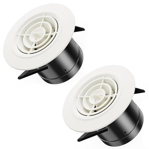 Hon&Guan Rejilla de ventilación ajustable de 75 mm, con protección contra insectos, salida de aire ABS, redonda, rejilla de ventilación para baño, manguera de escape, pared, cocina, color blanco, 2