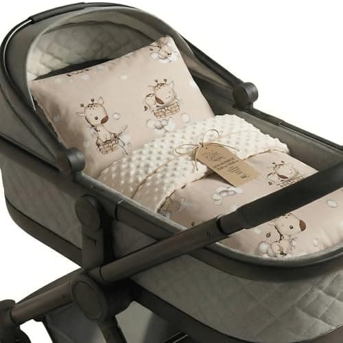 Totsy Baby Manta Bebe Recien Nacido Invierno con Tejido de Felpa 75x60 cm + Almohada 35x30 cm - mantita para Bebes arrullo recién Infantil para Cochecito o Cuna de bebé toquilla de algodón Oeko-Tex