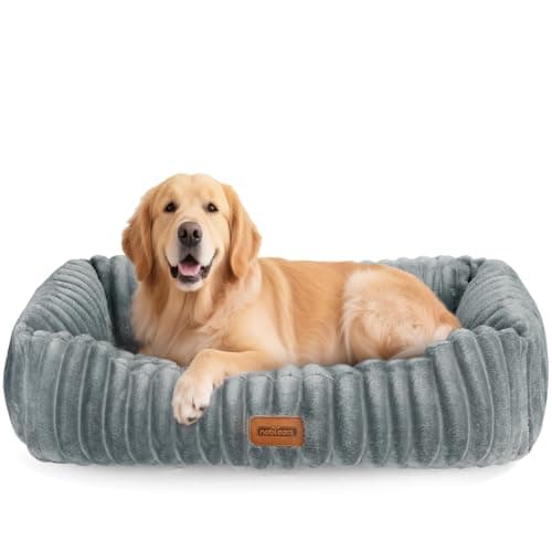 Nobleza Cama para Perro Grande, Cama de Perro Lavable, 85x75x20cm Cama para Perros con Suave Relleno de Esponja, Fondo Antideslizante, Funda Extraíble, Gris