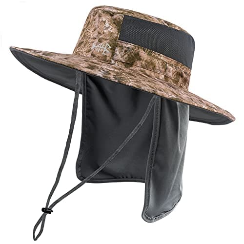 Bassdash UPF 50+ Sombrero de Pesca Solar Resistente al Agua con Solapa de Cuello Desmontable