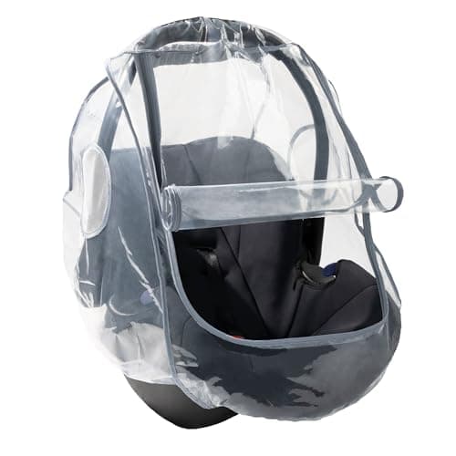 Zamboo Protector de Lluvia Universal Premium para Portabebés - Plástico Antilluvia para Grupo 0 - Compatible con Maxi Cosi | Cybex | Römer - Burbuja con Ventana Grande - Contacto Rápido - Sin PVC
