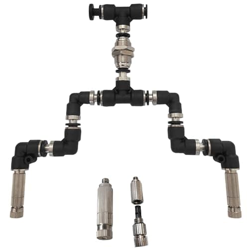 duspruzzi Pulverizador de reptiles de selva tropical de 0.15 mm, boquilla de terrario para acuario, nebulosa, enchufe de metal ajustable 360 °, anfibios, sistema de niebla