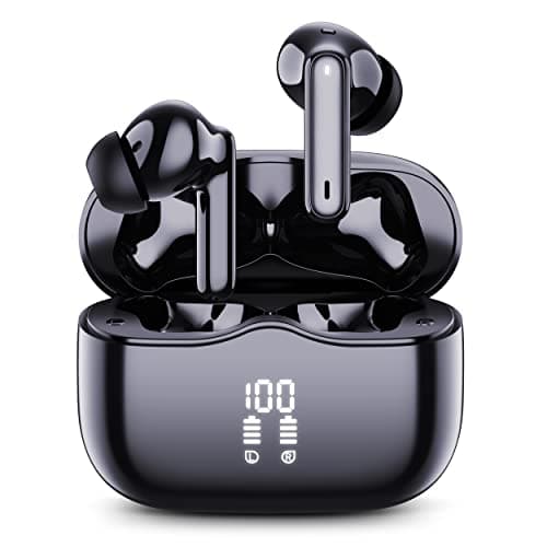 Auriculares Inalambricos Bluetooth, 2026 Auriculares Bluetooth 5.4 con ENC Reducción de Ruido, 40H HiFi Estéreo Cascos Inalambricos Bluetooth con 4 HD Mic, Pantalla LED, IP7 Impermeablem Cascos/USB-C