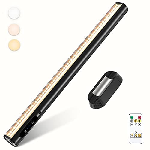 bravzurg Flexo LED Escritorio, 4000mAh Barra de Luz Armario USB Recargable, Lampara Escritorio Bateria Pared Magnetica Sin Cable con Mando a Distancia, Luces Pilas Inalambrica para Cocina Mesa Espejo