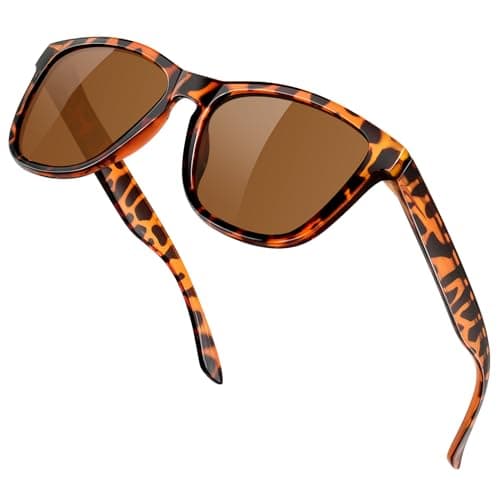 KANASTAL Gafas de Sol Mujer Carey Marrones Hombre Polarizadas Clásicas Vintage Retro Protección UV400 Señora Brown Sunglasses Women - Leopardo Marrones Lentes