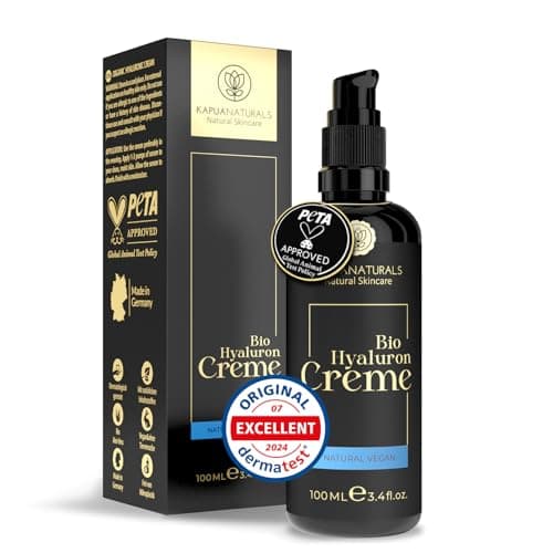Crema Facial de Acido Hialuronico • 100ml • Crema Hidratante Facial • ORGÁNICA & VEGANO • Cosmética natural y sostenible • con Aloe Vera •Crema hidratante antiedad para hombres y mujeres