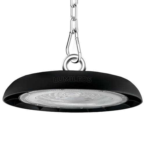 FactorLED Campana Industrial UFO 100W, 12000Lm, IP65 Exterior, Lámpara Led ideal para naves industriales, talleres o fábricas, No Flick, HighBay, Luz Natural 4000K (100, Vatios)
