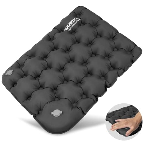 EULANT Cojines de Asiento Inflable, Seat Cushion Impermeable, Suave Cojín del Avión, para Camping Viajes Kayak Mochilero Conciertos Estadio Playa Césped Suelo,Inflado por Presionando a Mano