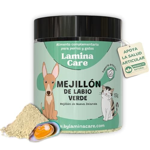 Lamina Care - Polvo Natural de Mejillón Labio Verde Perros y Gatos para Fortalecer las Articulaciones y los Huesos, Antiinflamatorio Perros para Mejorar la Movilidad y Reforzar el Sistema Inmunológico