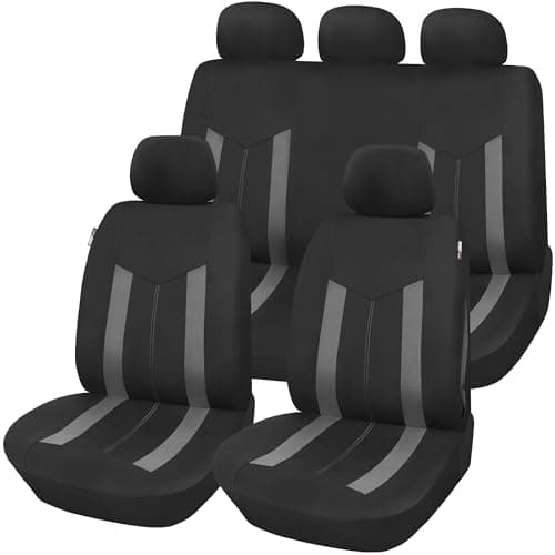 Upgrade4cars Fundas Asientos Coche Universales Negro Gris | Universal Funda de Asiento para Delantero y Trasero