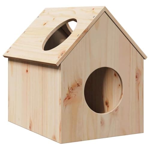 vidaXL Casa para Gatos Madera Maciza Pino 41x50x50 cm, casa para Gatos de Interior, Muebles para Gatos, caseta para Gatos, Torre para Gatos