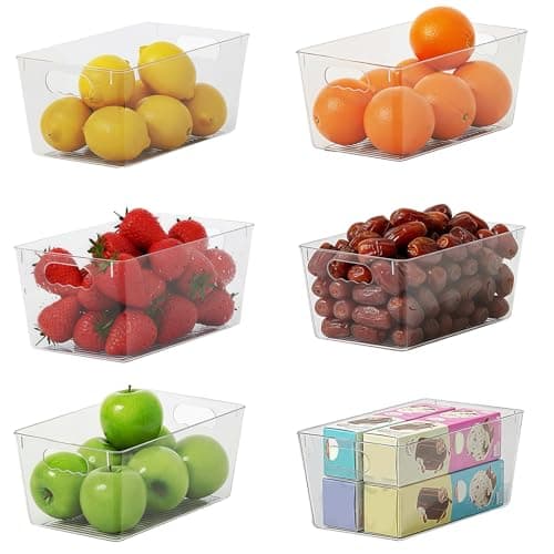 KJIXYUNG Organizador Nevera, Organizadores para la Despensa, Organizador Frigorifico para la Cocina, Refrigerador, Encimeras y Armarios (Paquete de 6, S(24x13x11CM))