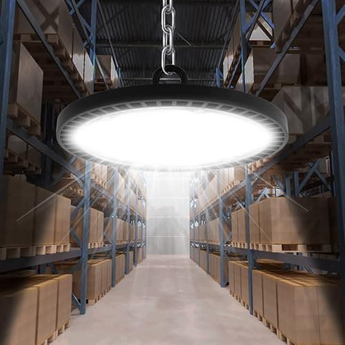 UFO LED 200W, Foco de Exterior Para Naves Industriales, 20000LM Lámpara de Taller, IP65 Impermeable Interior 6500K Iluminación de Almacén Blanco Frío Para Garaje