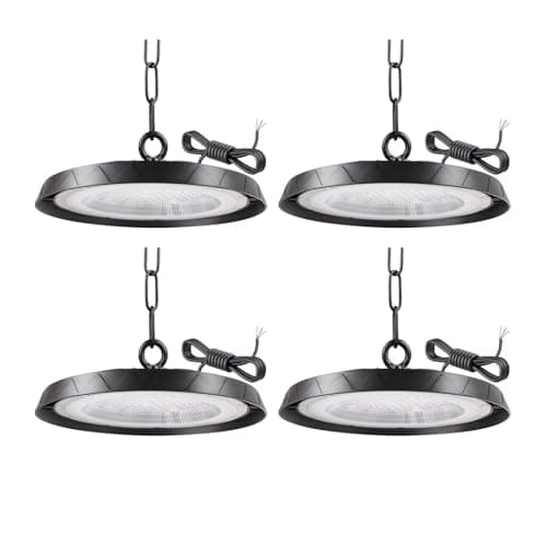 Tayire 100W Naves Industriales LED, 10000LM UFO Lámpara Alta Bahía IP65 Campana Industrial UFO Foco LED Taller Lámpara para Fábricas, Aeropuerto, Patio, Restaurante 4 Pack