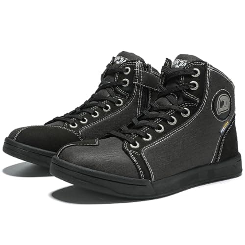 IRON JIA'S Hombres Botas de Moto, Protector Motocross Zapatos，Non-Slip Casual Moto Zapatos, Reforzado, con Soporte de Tobillo, Suela Antideslizante, Motocross.