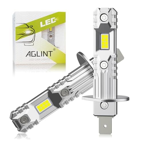 AGLINT Bombillas H1 LED Sin Polaridad Super Brillante 1:1 Mini Diseño Lámpara Coche H1 LED Faros Luz Alta y Luz Baja Sustitución Halógena Plug and Play 6500K Blanco