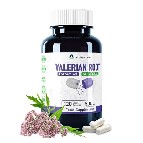 Alzuro Labs Valeriana | 2.000mg equivalente (500mg 4:1 Extracto) | 120 Cápsulas Veganas | Alta dosis | Suministro de 4 meses | Probado en laboratorio | Certificado GMP