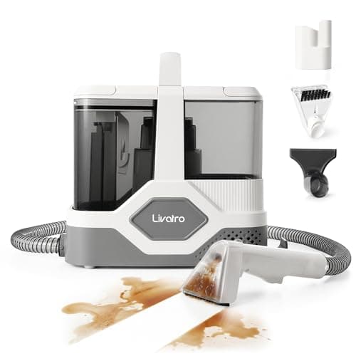 Livatro Aspiradora de Agua Tapicería, 600W 16kPa Limpiador de Tapicerías, 2,3L Depósito, Limpieza de Sofás con Función de Autolimpieza, Lava Aspiradora para Alfombras, Moquetas, Tapicería y Coche