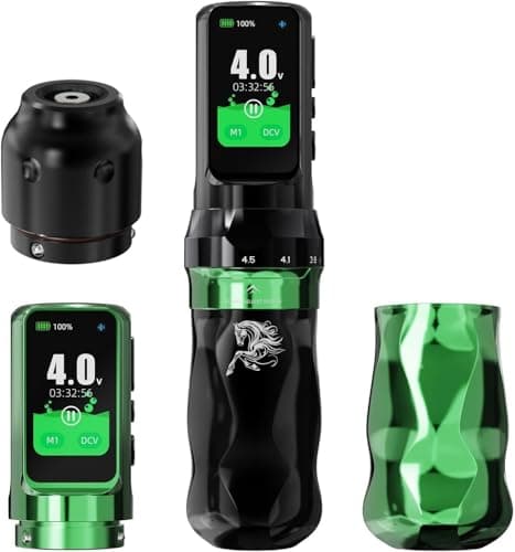Dragonhawk Máquina de Tatuar Fold Pro Year of the Horse Edition Inalámbrica Motor por Mcore-C4, 2.5-4.5mm 7 Carreras Ajustable para Delineado, Sombreado, Trabajo de Tatuaje