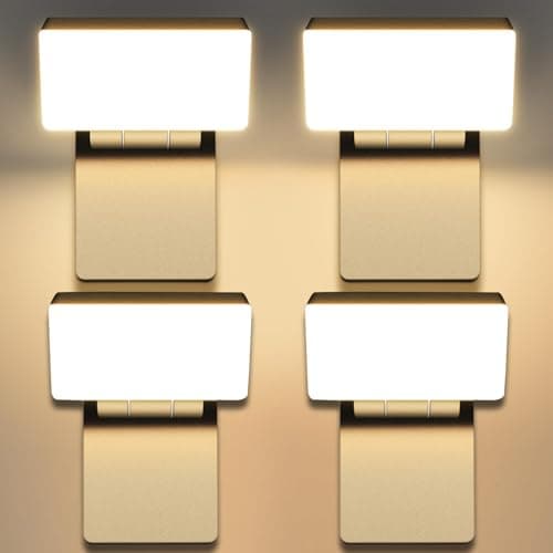 Kingwen LED Aplique Pared Exterior 40W 180 ° Pliegue Rotación 360 °IP65 Impermeable 3000K Lampara Exterior Pared Negra Iluminación multiángulo, Adecuado Jardine/Pasillo/Balcone 4 Piezas
