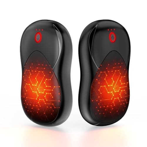 Calentador de Manos Magnético Recargable 2 Piezas, 2 en 1 Calienta Manos de Bolsillo Portátil Reutilizable, 6000mAh Calentadores Electrico con 3 Modos Ajustables para Navidad, Hombres, Golf, Camping