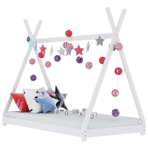 vidaXL Estructura de Cama Infantil Mueble para Habitación Dormir Cuarto de Niños Blanco 80x160 cm Madera Maciza de Pino