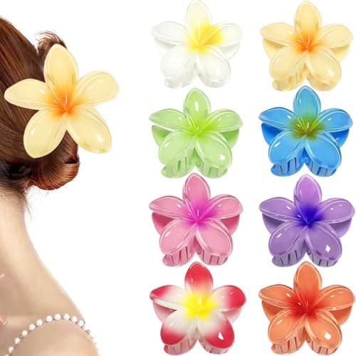 8 Piezas Clips de Garras de Flores, Mini Pinzas para el Pelo, Pinzas de Mandíbula con Forma de Flor, Cabello con Flor para Mujeres