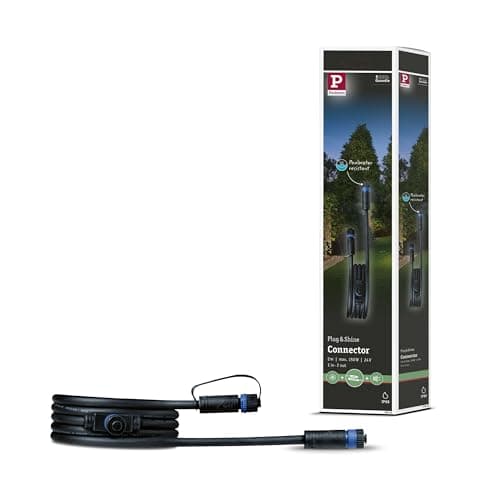Paulmann 93926 Outdoor Plug & Shine Connector 2 m 1in-2out IP68 2x1,5 mm² 93926 Cable de extensión, cable de conexión, iluminación exterior, Negro