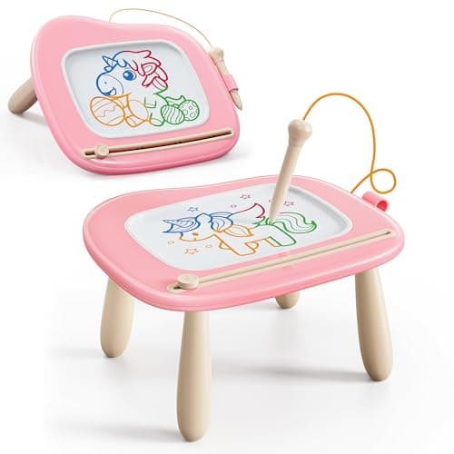 KOKODI Juguetes para Niños Pequeños, Juguetes para Niñas de 1 2 Años, Tablero Magnético para Dibujar, Tableta para Escribir, Viaje Juguetes de 1 2 3 Años Niños Niñas Regalos de Cumpleaños(Rosa)
