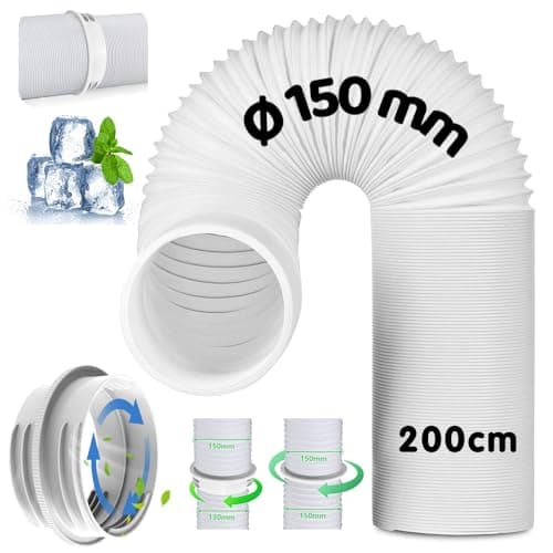 Tubo Aire Acondicionado Portátil Con Adaptador,Manguera de Ventilación Portátil Con 130 mm/150 mm de Diámetro,Manguera de Escape Acondicionado Telescópica,Para Aire Acondicionado