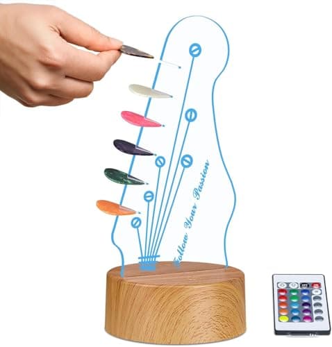Portapúas/Soporte Luminoso-Light Up Guitar Pick Holder,Lámpara Led De 16 Colores En Acrílico,Con Forma De Clavijero De Guitarra Eléctrica,Para Almacenar Y Exhibir,Regalo De Accesorios De Guitarra