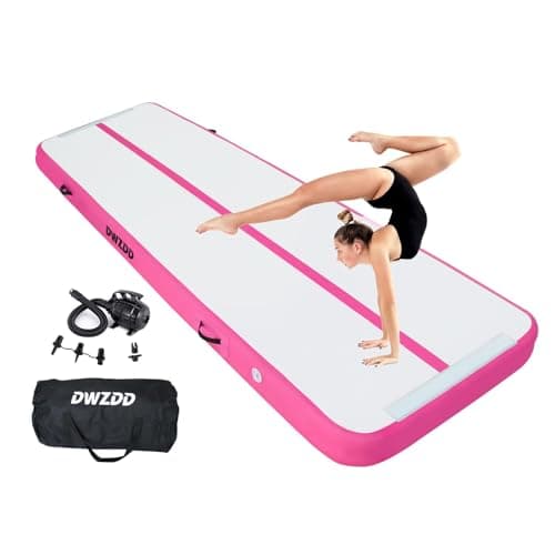 Dwzdd Gimnasia Air Matte Track, 3 m/4 m/5 m/6 m Esterilla de gimnasia para niños, colchoneta inflable Tumble Pista para el hogar/gimnasio/entrenamiento/animadora/agua