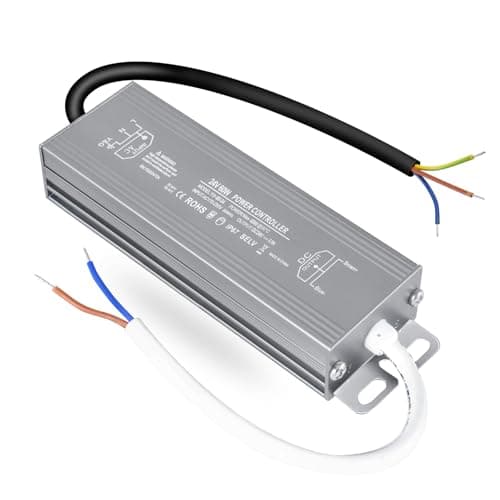 OFFCUP Transformador LED 60W 24V, 2.5A IP67 Exterior Impermeable Controlador, 170-250V AC a 24V DC Voltaje Constante Adaptador para Jardín al aire Libre luz Piscina Focos e Tira LED
